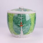 12inch Chinese Porcelain Pastel Cabbage Leaf Pattern Lidded Pot Jar - Image 3
