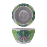 Famille Rose Green Cabbage Leaf and Butterfly Pattern Pot - Image 3