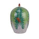 Cabbage Leaf Insect Motif Chinese Porcelain Ginger Jar - Image 2