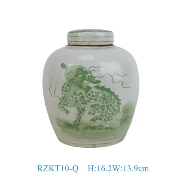 Green Peony Mini Ming-style Jar