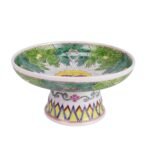 Vintage Bok Choy Insect Decorative Porcelain High Foot Fruit Plate - Image 2