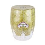 Brown Hand Painted Insect Bok Choy Pattern Porcelain Garden Stools