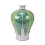 Chinese Antiques Bok Choy Pattern Porcelain Flower Vase Decor - Image 2