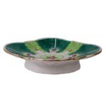 Hand-Painted Bok Choy Cabbage Leaf Ceramic Fruit Plate - Image 3