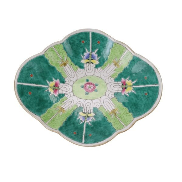 Hand-Painted Bok Choy Cabbage Leaf Ceramic Fruit Plate