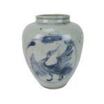 Exquisite Crane Pattern Ceramic Jar