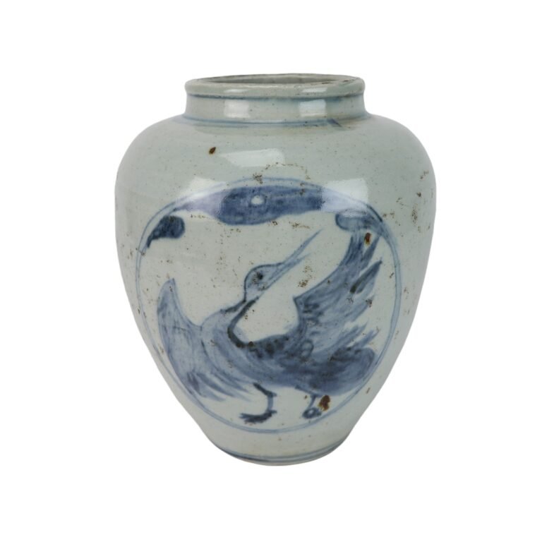 Exquisite Crane Pattern Ceramic Jar