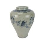 ntique Style Blue Floral Porcelain Vase