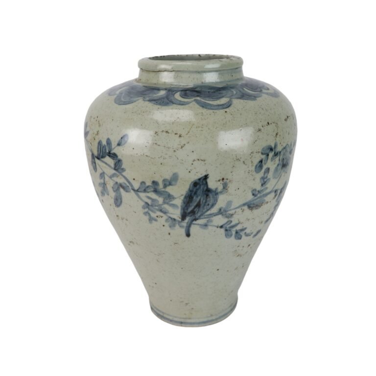 ntique Style Blue Floral Porcelain Vase