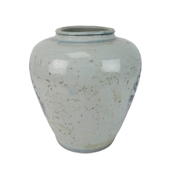 Jingdezhen Antique Hand Painted Dragon Blue and White Vase Interior Decor