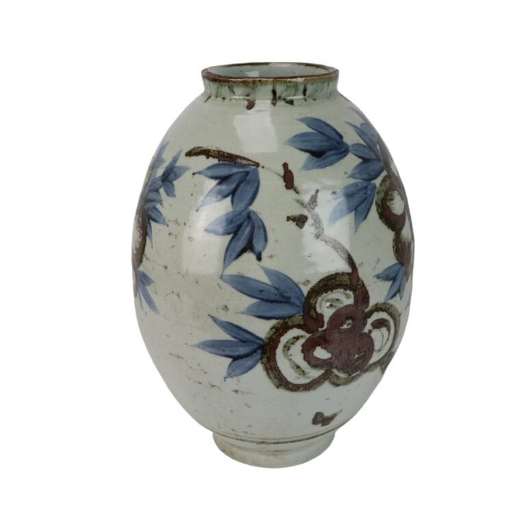 Underglaze Red Porcelain Vases with Sunflower Motifs Decor