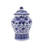 Blue and White Porcelain Ceramic Tea Jar Kitchen Pot - Image 2