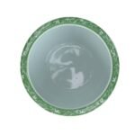 Green and White Floral pattern Ceramic Flower Pot - Image 3