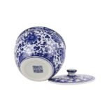 Blue and White Porcelain Lotus Lid Jar - Image 4