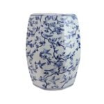 Blue and White Floral Bird Pattern Porcelain Garden Stool Side Table - Image 5