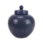 Midnight Blue Mint Green Tea Jar Ceramic Pot