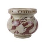 Antique style Red and White Dragon Phoenix Pattern Ceramic Vase Incense Burner - Image 5