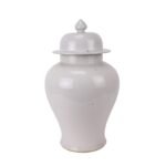 Jingdezhen Solid color Antique White Ceramic Lidded Jar Pot - Image 2