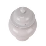Jingdezhen Solid color Antique White Ceramic Lidded Jar Pot - Image 3