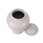 Jingdezhen Solid color Antique White Ceramic Lidded Jar Pot - Image 4