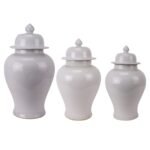 Jingdezhen Solid color Antique White Ceramic Lidded Jar Pot
