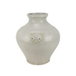 Antique Crackle White Octagonal Vase Pot - Image 2