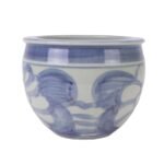 Blue and White Floral Pattern Ceramic Flower Pot Planter - Image 5