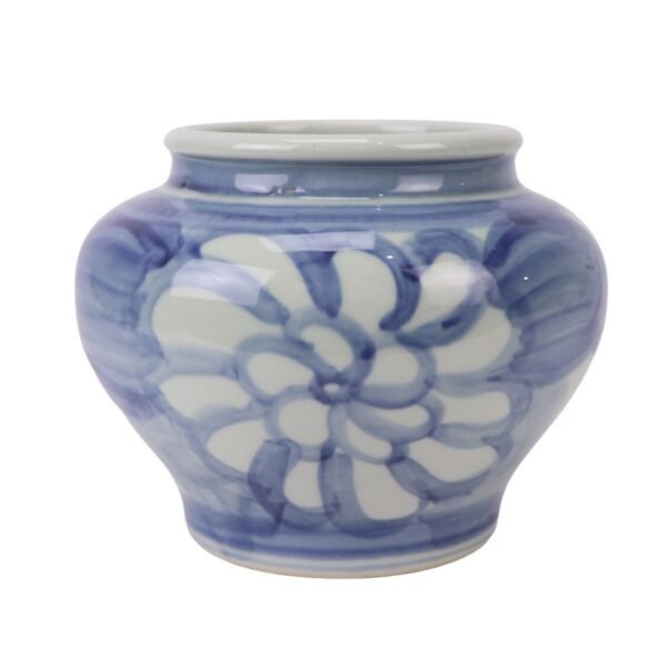 Blue and White Floral Pattern Ceramic Flower Pot Planter